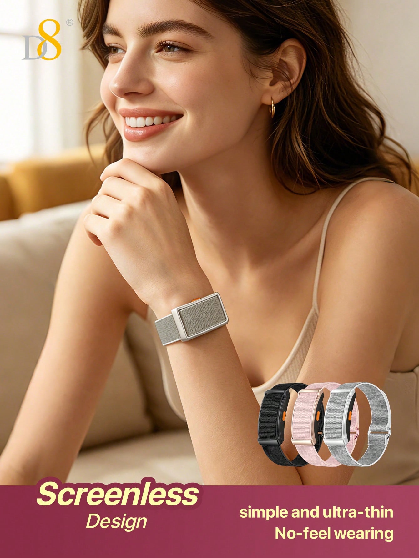 Japanese Women Lifestyle - D8 Smart Watch, No Screen Design