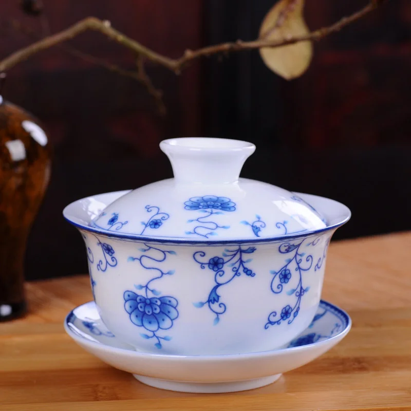 White Porcelain Blue and White - Matcha Bowl Chawan recension och pris