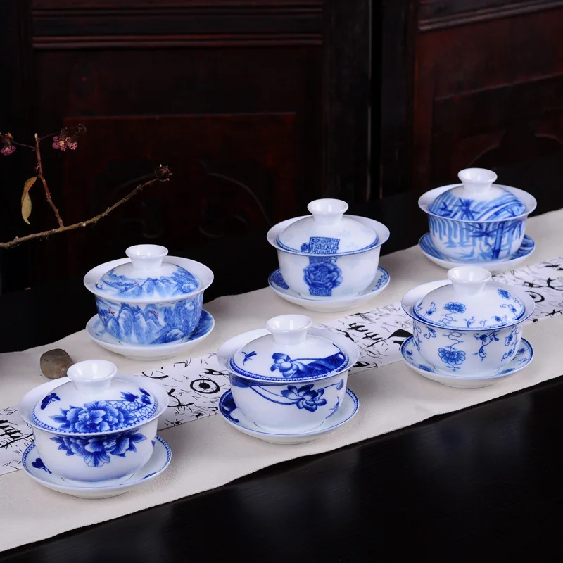 White Porcelain Blue and White - Matcha Bowl Chawan recension och pris