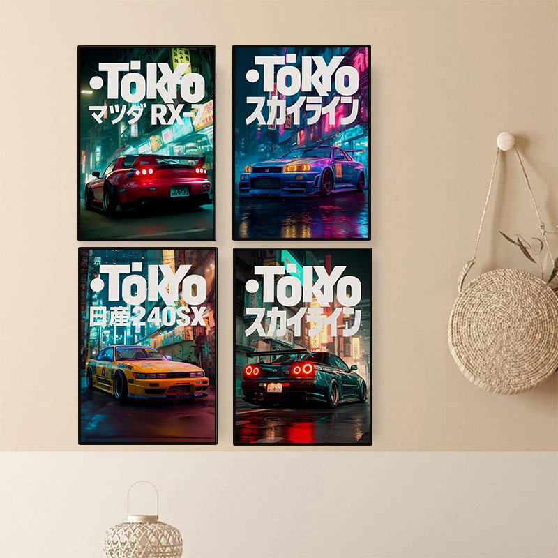Vintage Tokyo JDM Car Poster N - Japanese Tokyo Lifestyle recension och pris