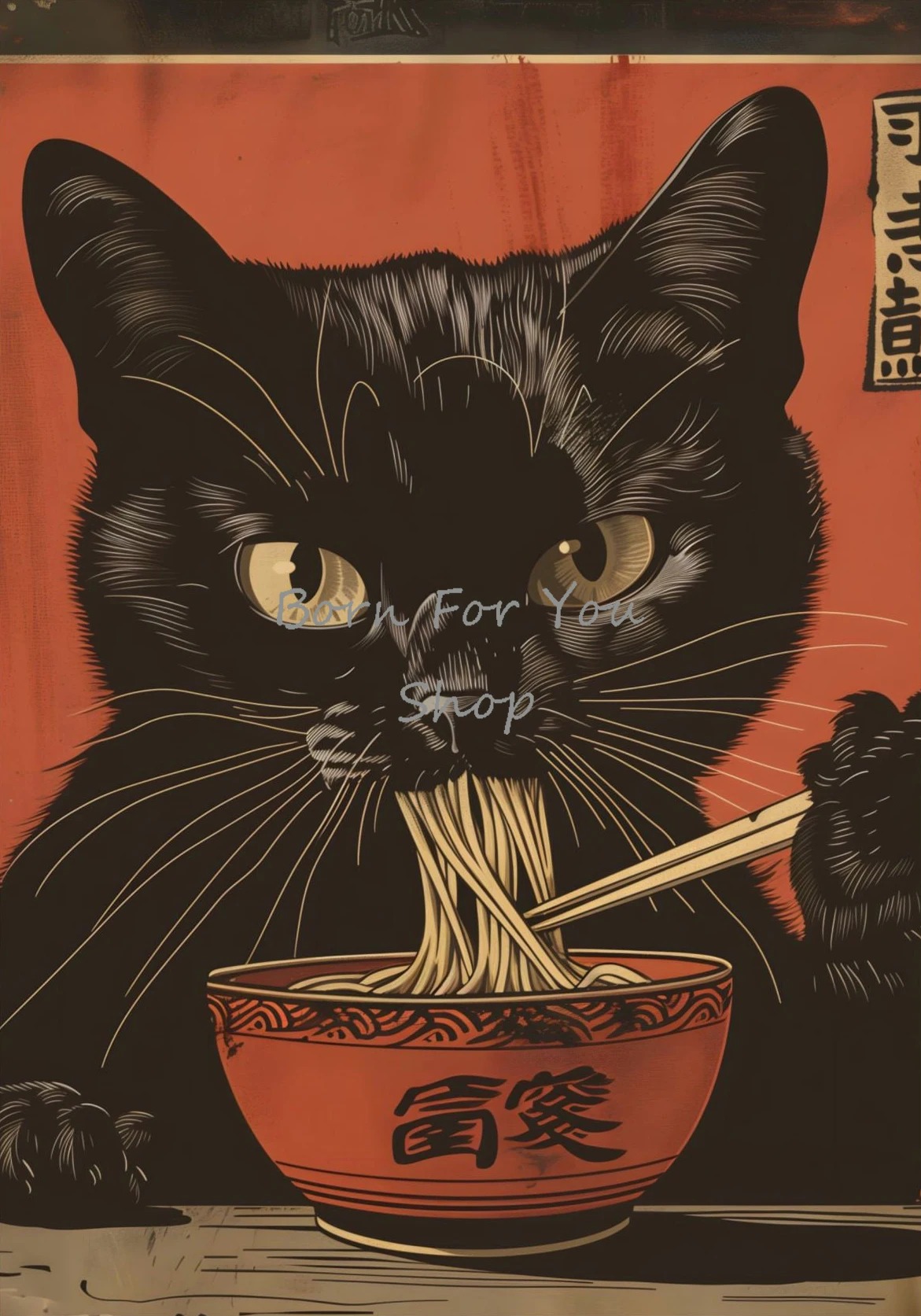 Japanese Edo Style Black Cat E - Japanese Lifestyle Home recension och pris