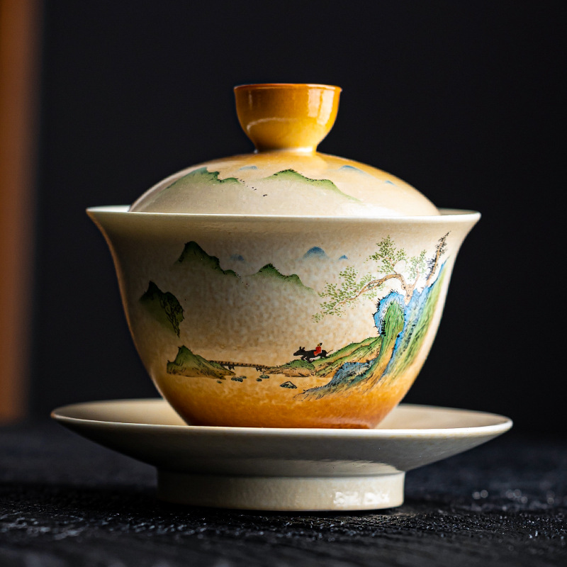 Grass and Wood Ceramic Gaiwan, - Matcha Bowl Chawan recension och pris